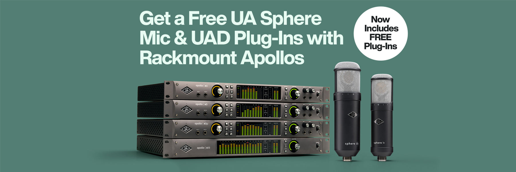 Get a Free UA Sphere Modeling Mic & UAD Plug-Ins with Rackmount Apollos