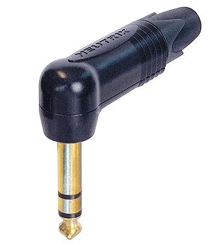 Neutrik NP3RX-B right angled 1/4" stereo jack black finish with gold contacts