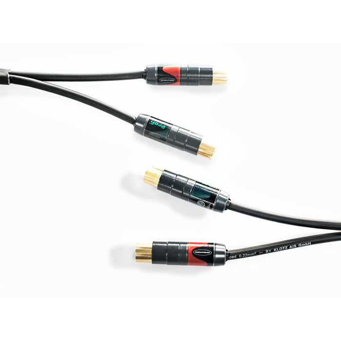 Klotz & Neutrik 1m Dual Phono Cable - Made with Klotz IY205 Stereo Cable and Neutirk Pro-Fi Connectors