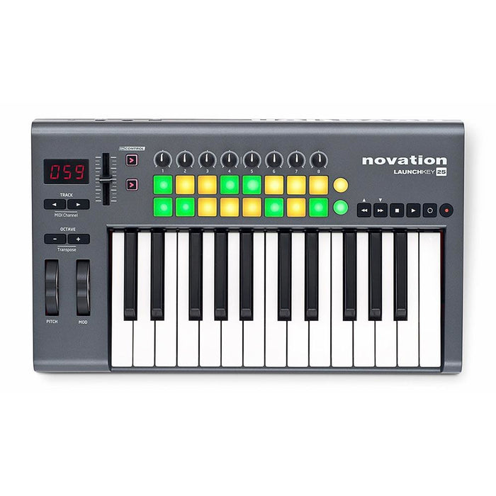 Novation LaunchKey 25 - 25 Key Keyboard Controller with 16 Launch Pads Top