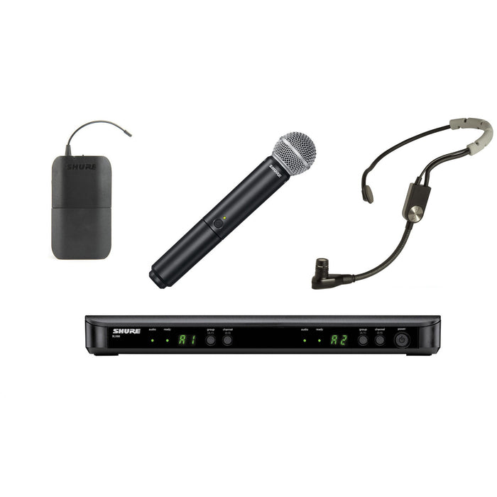 Shure BLX1288UK/SM35 - Wireless System with SM35 Headset & SM58 Handheld Transmitter