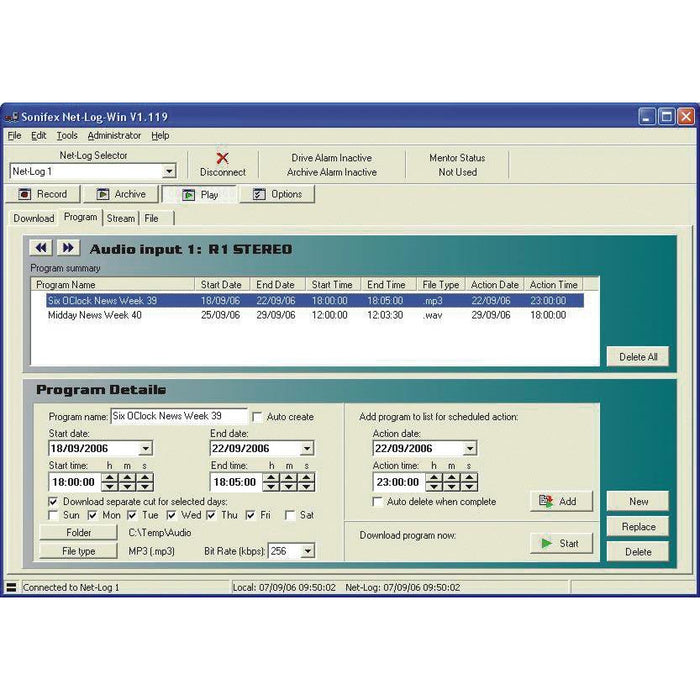 Sonifex Net-Log-Win05 - Net-Log-Win Windows Software - 5 Stream License