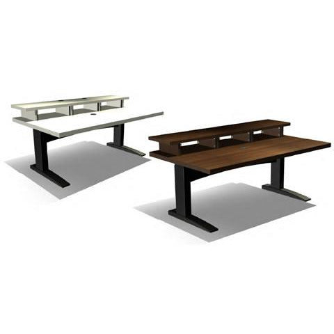 TD Big Slab HA - Height Adjustable Work station with Top Racks. Available in White & Walnut