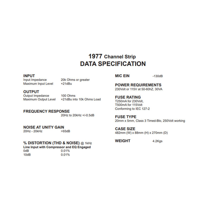 Drawmer 1977 Channel Strip