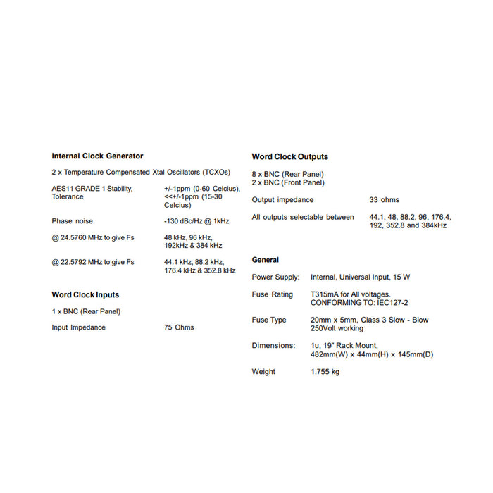 Drawmer DMS-4 M-Clock Lite - AES Grade 1 Master Clock
