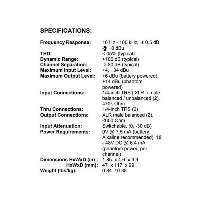 ART Dual X Direct - Professional 2-Channel Active DI Box