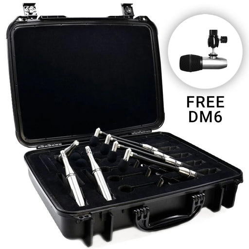 Earthworks DK7 - 7 Microphone Drum Kit Set (Inc. Free New DM6 Kick Drum Mic)