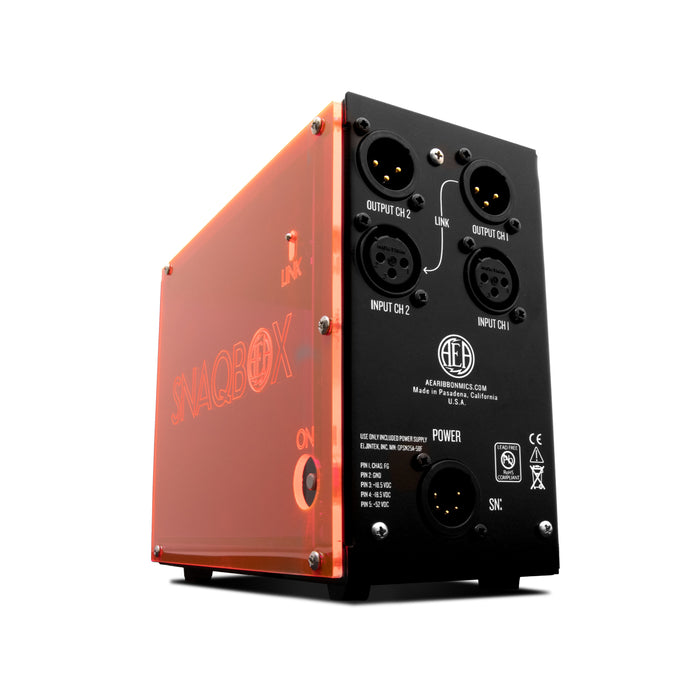 AEA SnaqBox - Two-Channel 500 Series Chassis Clear Sideplate (Orange)