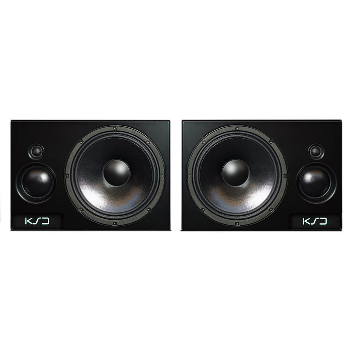 KS Digital A200 Black 3-Way Active Monitor Speakers (10" Woofer, 3" Mid, 1" Tweeter) - Pair