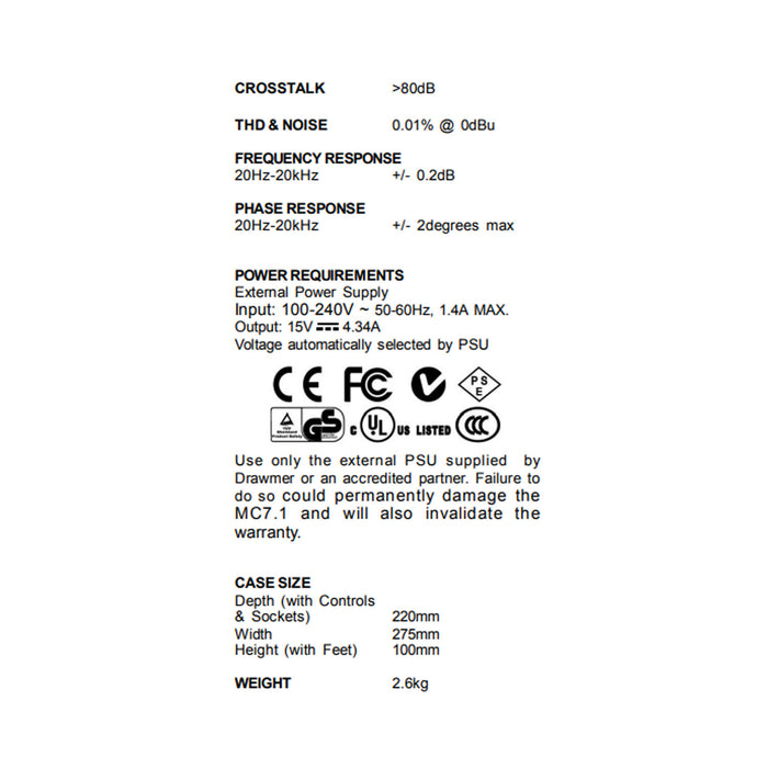 Drawmer MC7.1 Surround Monitor Controller