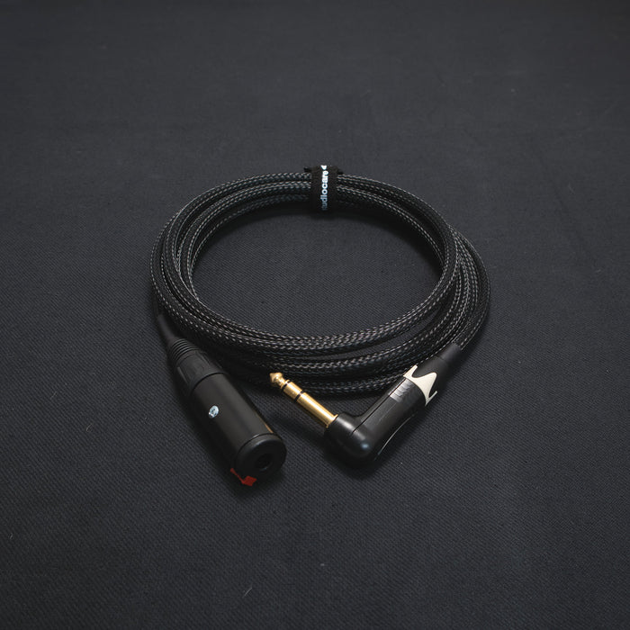 Mogami & Neutrik High-Performance Studio-Grade Headphone Extension Cable - 1/4" Jack Socket to Right-Angled Jack Plug - Braided