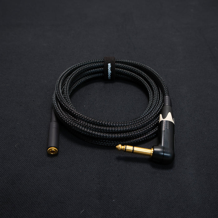 Mogami & Neutrik High-Performance Studio-Grade Headphone Extension Cable - Mini Jack Socket to Right-Angled Jack Plug - Braided