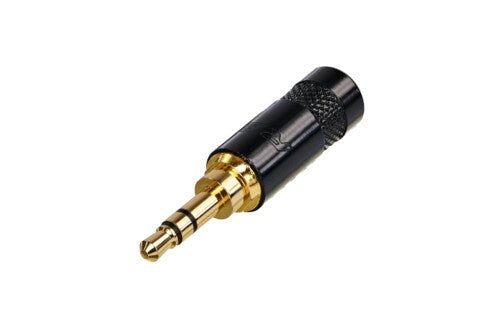 Neutrik/Rean NYS231BG 3.5mm Jack Plug Black with Gold Contacts, 4mm Cable Entry