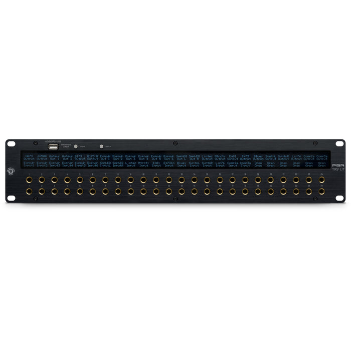 Black Lion Audio PBR TRS3 LIT 48-point Gold-Plated TRS Patchbay with Customisable LED Display
