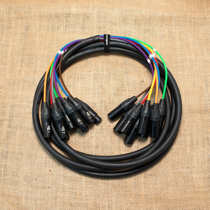 4m Klotz & Neutrik 8-way XLR Loom - Coloured Braiding