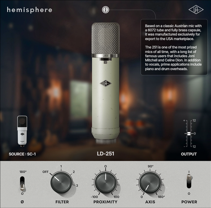 Universal Audio SC-1 Condenser Microphone with Hemisphere Modeling