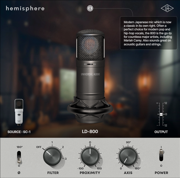 Universal Audio SC-1 Condenser Microphone with Hemisphere Modeling