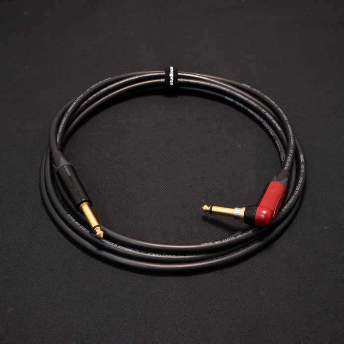 Studiocare Klotz AC110 Guitar Cable 3M - Neutrik Straight NP2XB to Right-Angled Silent Plug