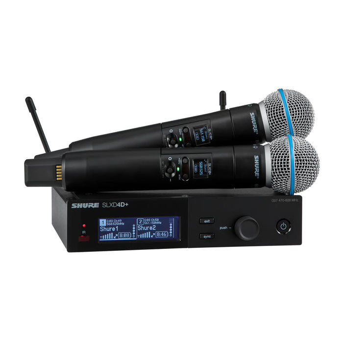 Shure SLXD24D+/B58 - Dual Wireless Handheld System with 2x Beta 58A Microphones