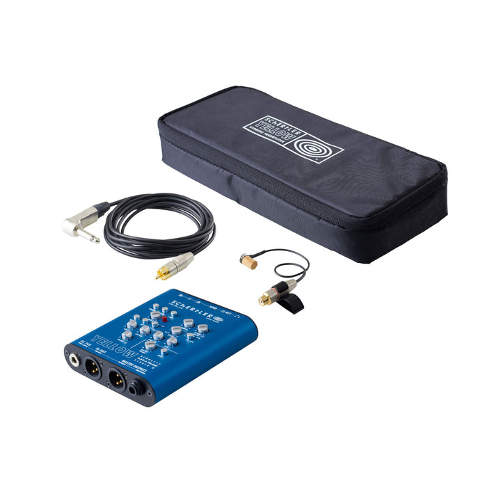 Schertler STAT-C-PRO - Electrostatic Transducer Microphone for Cello with YELLOW SINGLE Preamp