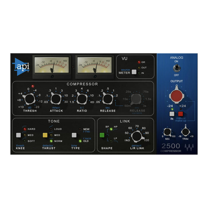 Waves API 2500 plugin interface