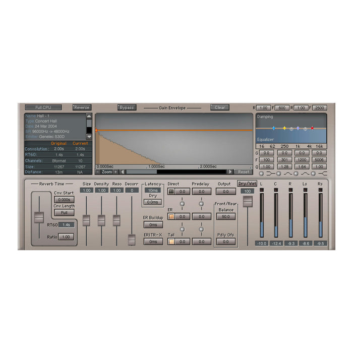 Waves IR360 Convolution Reverb plugin interface
