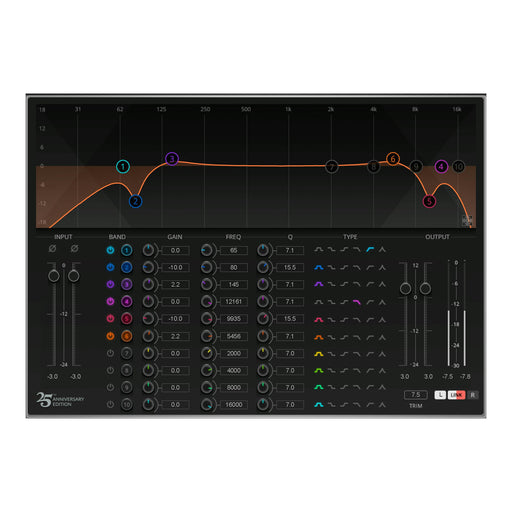 Waves Q10 Equalizer plugin interface