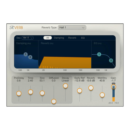 Waves Renaissance Reverb plugin interface