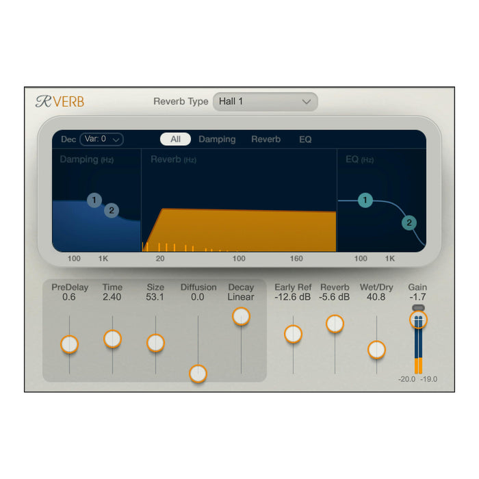 Waves Renaissance Reverb plugin interface