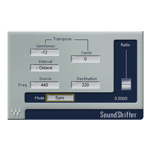 Waves SoundShifter plugin interface