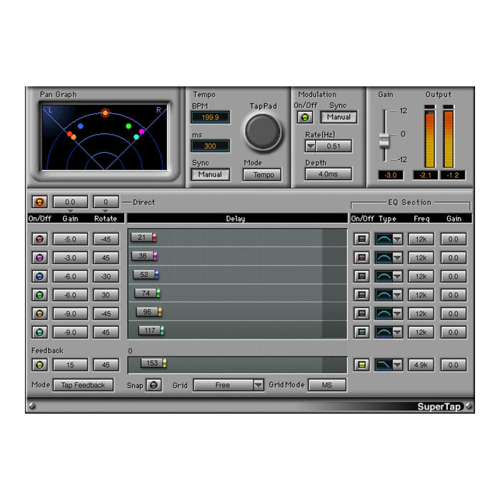 Waves SuperTap plugin interface