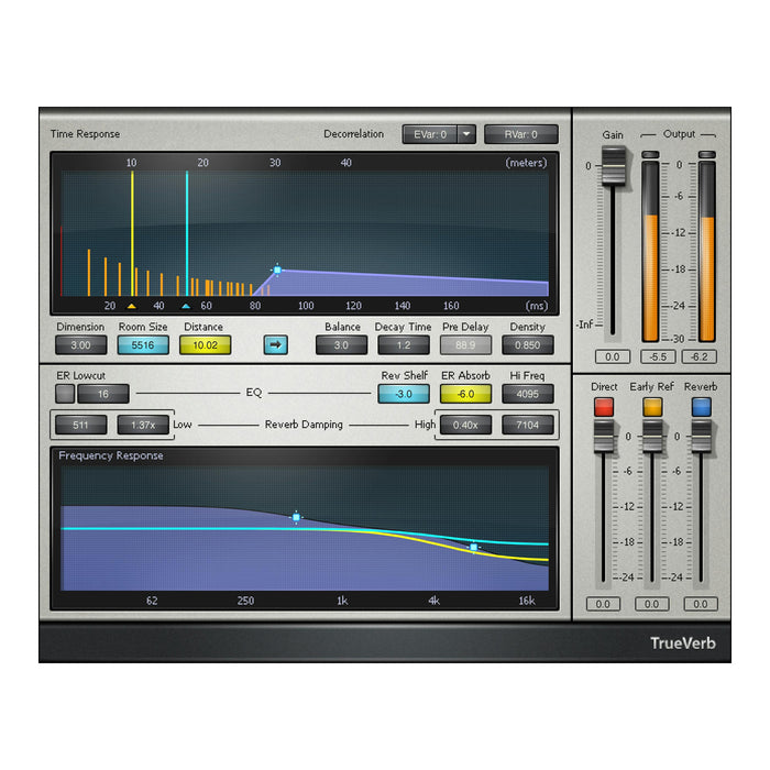 Waves TrueVerb plugin interface
