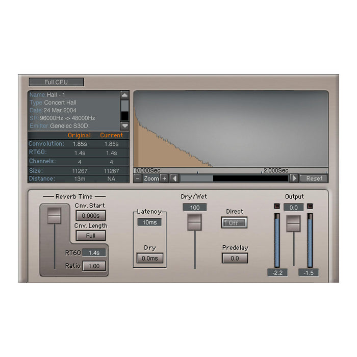 Waves IR-L Convolution Reverb plugin interface