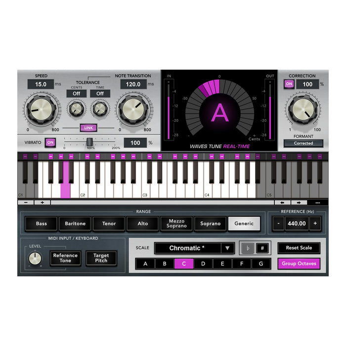 Waves Tune Real-Time plugin interface