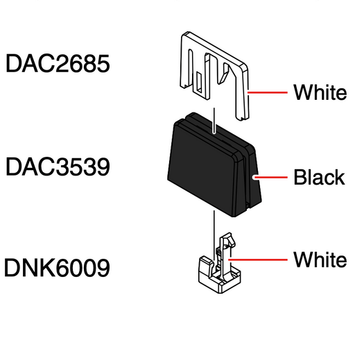 Pioneer DJ P-Lock Fader Knob x 4 - Type B - For DDJ Models (DAC3539+DAC2685+DNK6009)