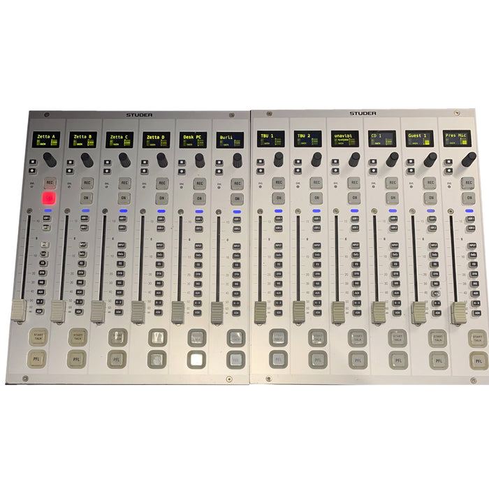 Studer OnAir 2500 Modular Digital Mixing Console - 2x Fader Banks, 1x Master Section, 1x MainFrame, 1x Touch Screen - Used