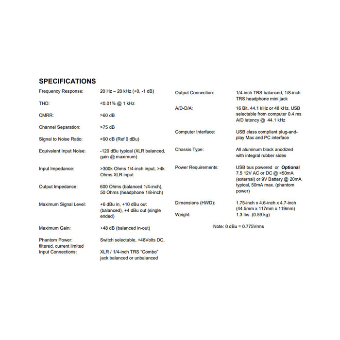 ART USB Dual Pre PS - USB Dual Preamp & Computer Interface