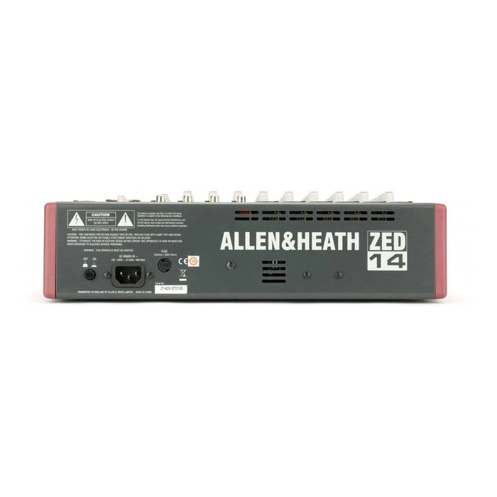 Allen & Heath ZED14 Mixer - 6x Mono, 4x Stereo, USB