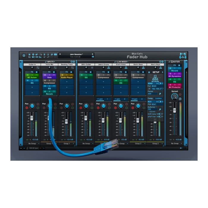 Blue Cat's Fader Hub plugin interface – included in the Blue Cat Audio All Plugins Pack