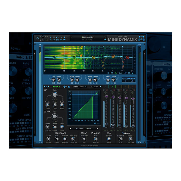 Blue Cat's MB-5 Dynamix plugin interface – included in the Blue Cat Audio All Plugins Pack