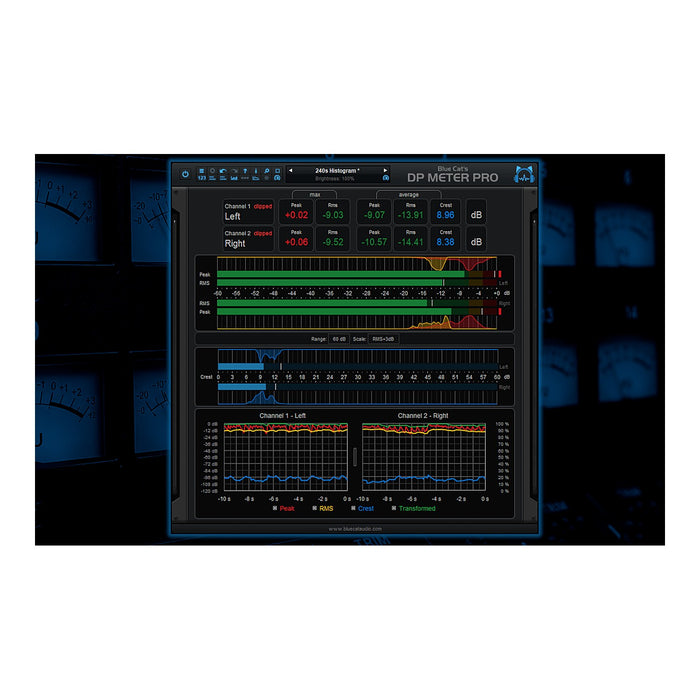 Blue Cat's DP Meter Pro plugin interface – included in the Blue Cat Audio Analysis Pack