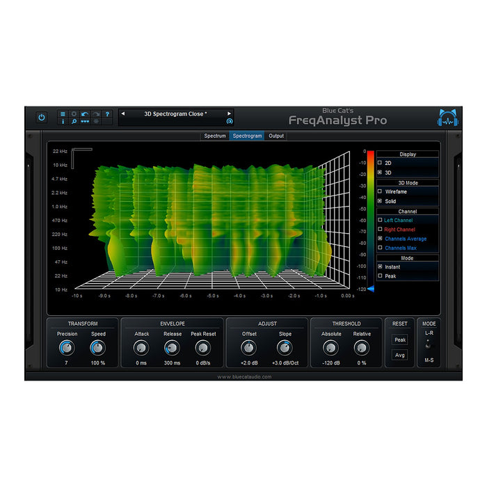 Blue Cat's FreqAnalyst Pro plugin interface – included in the Blue Cat Audio Analysis Pack