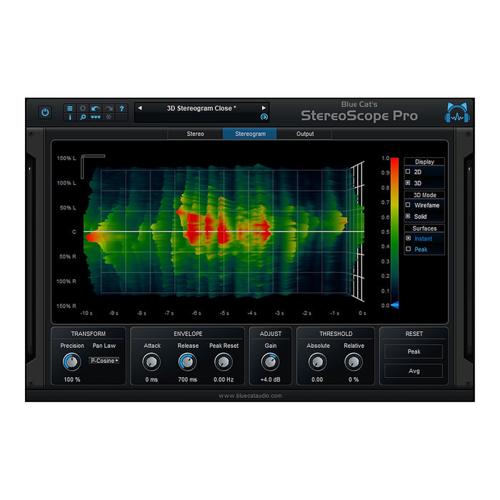 Blue Cat's StereoScope Pro plugin interface – included in the Blue Cat Audio Analysis Pack
