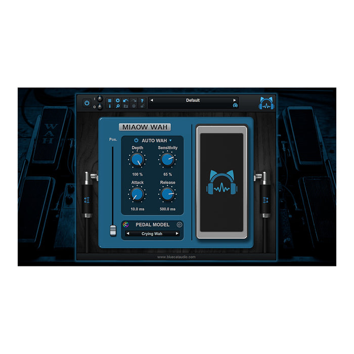 Blue Cat's Miaow Wah plugin interface – included in the Blue Cat Audio Axe Pack