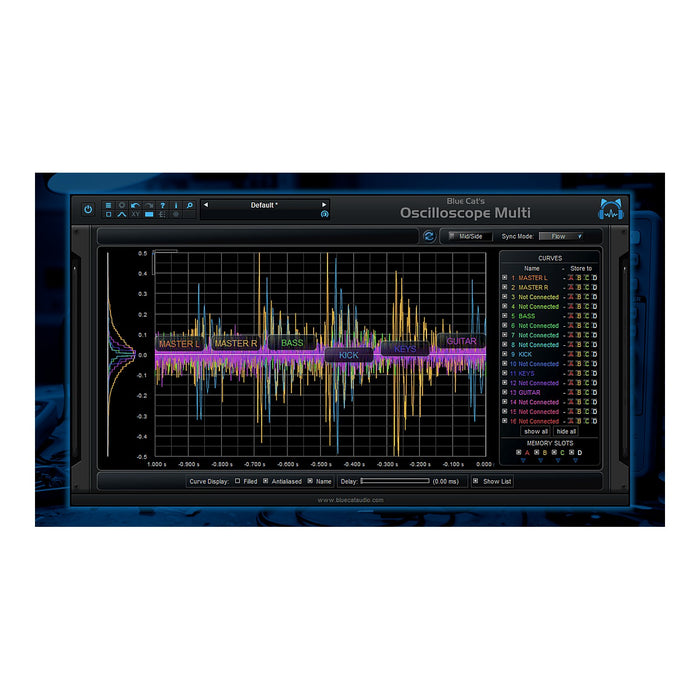 Blue Cat's Oscilloscope Multi plugin interface – included in the Blue Cat Audio Multi Pack