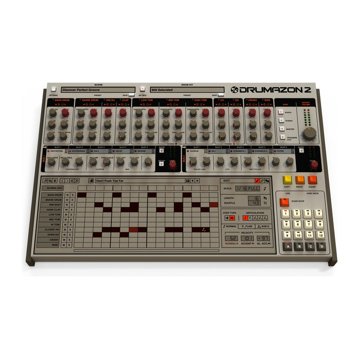 D16 Drumazon 2 909 drum machine plugin interface
