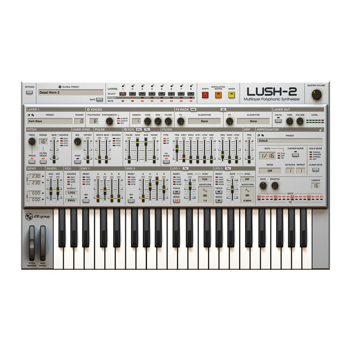 D16 Lush 2 synthesiser plugin interface