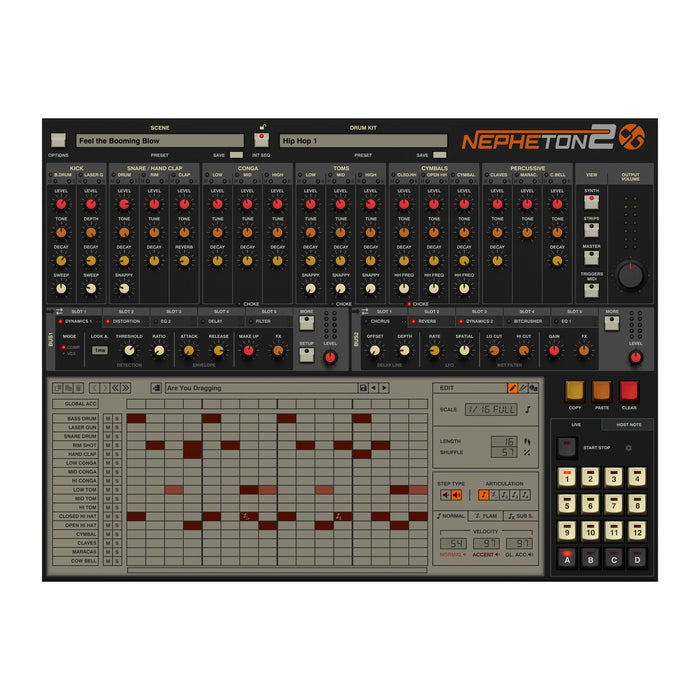 D16 Nepheton 2 808 drum machine plugin interface
