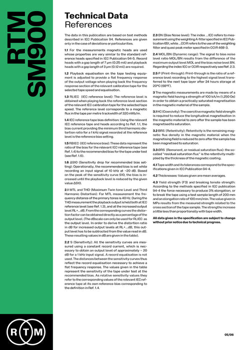 RTM SM900 1/2" Tape - 762m NAB Metal Reel 10.5" ; 265mm Reel Diameter