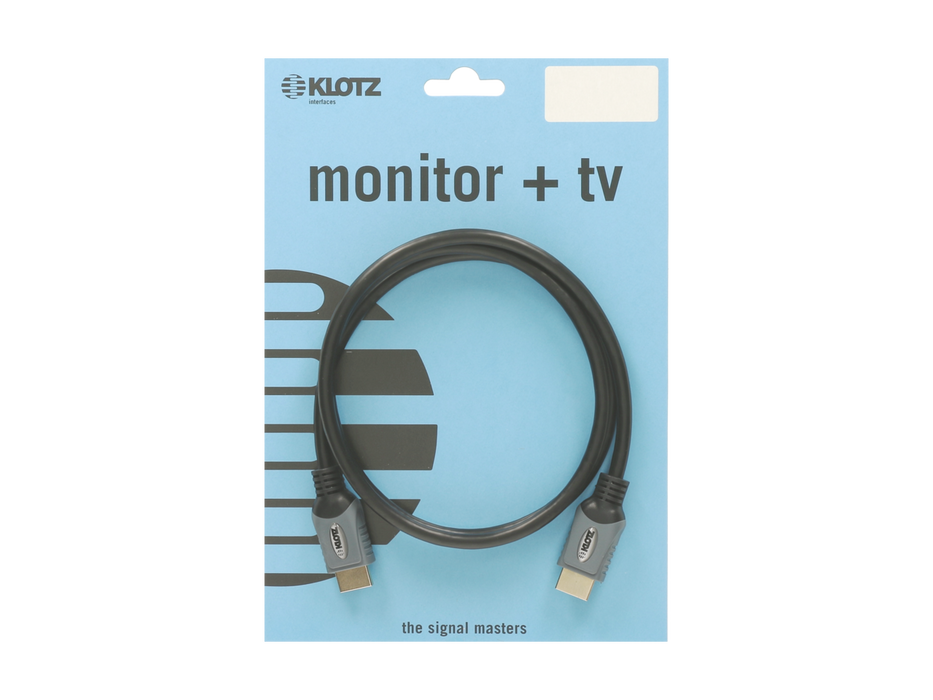 Klotz - H20-AAY1-0100 - HDMI 2.0 High speed cable with HDMI-A plug / gold contacts 1M